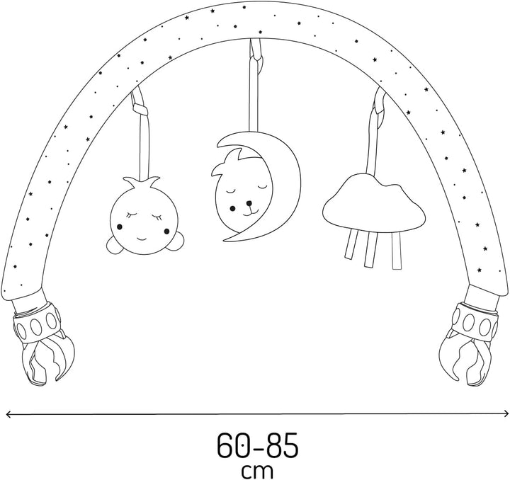 Momi Baby-Bogen Zizi Spielbügel zur Montage an Babywippe, Kinderwagen, Babyschale oder Kinderbett, m