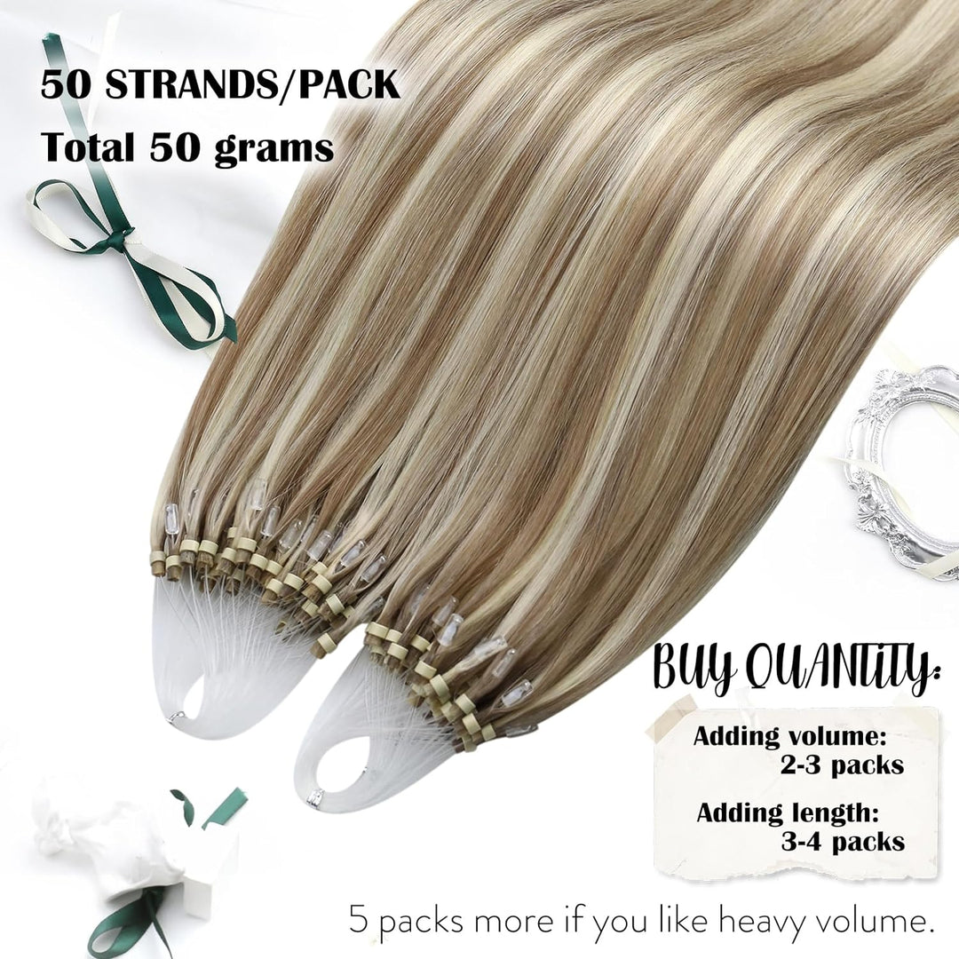 Moresoo Microring Extensions Echthaar Blond 1g Cold Fusion Micro Loop Extensions Echthaar Blond Strä