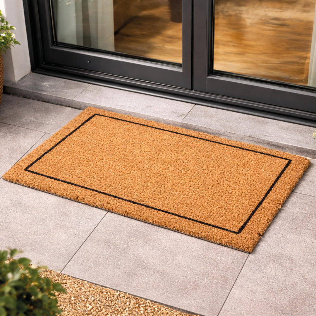 Carpido Fussmatte Kokos Rahmen - Türmatte 40 x 60 cm (Rechteckig) - antibakterielle Eingangsmatte na