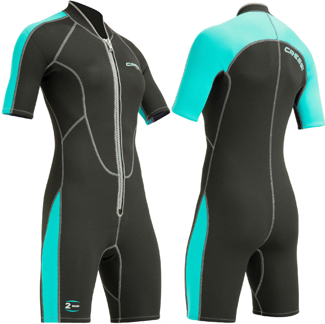 Cressi Lido Lady Shorty Wetsuit 2mm - Damen Neoprenanzug Shorty Neopren 2mm für alle Wassersportarte
