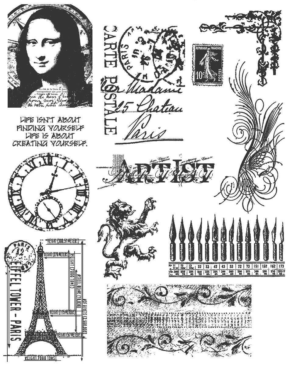 Stampers Anonymous Tim Holtz Gummistempel-Set, 17,8 x 21,6 cm, Mini Classics, Gummi, durchsichtig, O