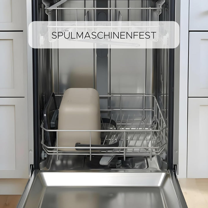 Biomülleimer Küche 4l, Hängmülleimer aus Kunststoff, klein, geruchsdicht, spülmaschinenfest, beige,