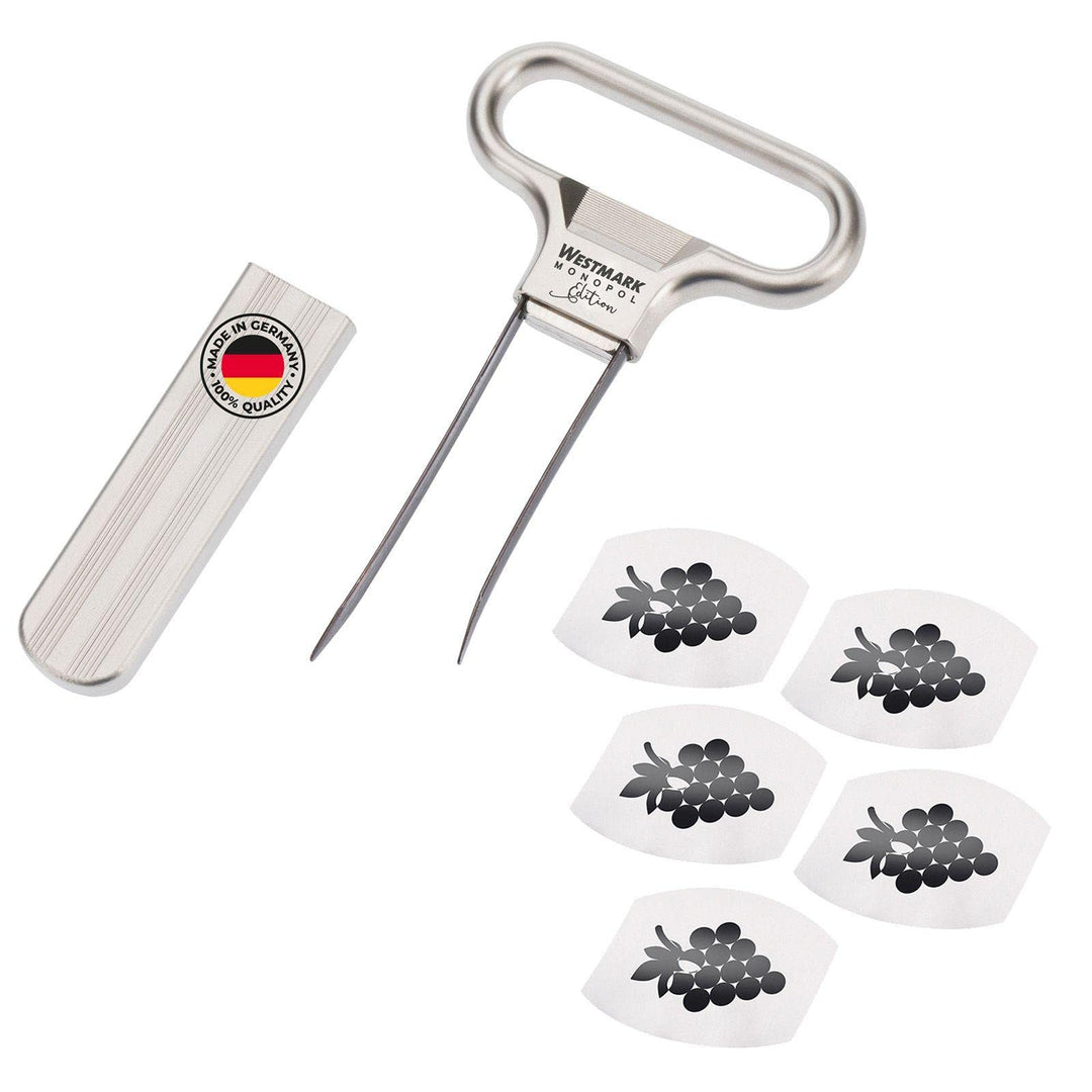 Westmark Wein-Set, 6tlg., 1 Ent-/Verkorker mit Kapselheber Ah-So, Monopol Edition + 5 Weinausgiesser