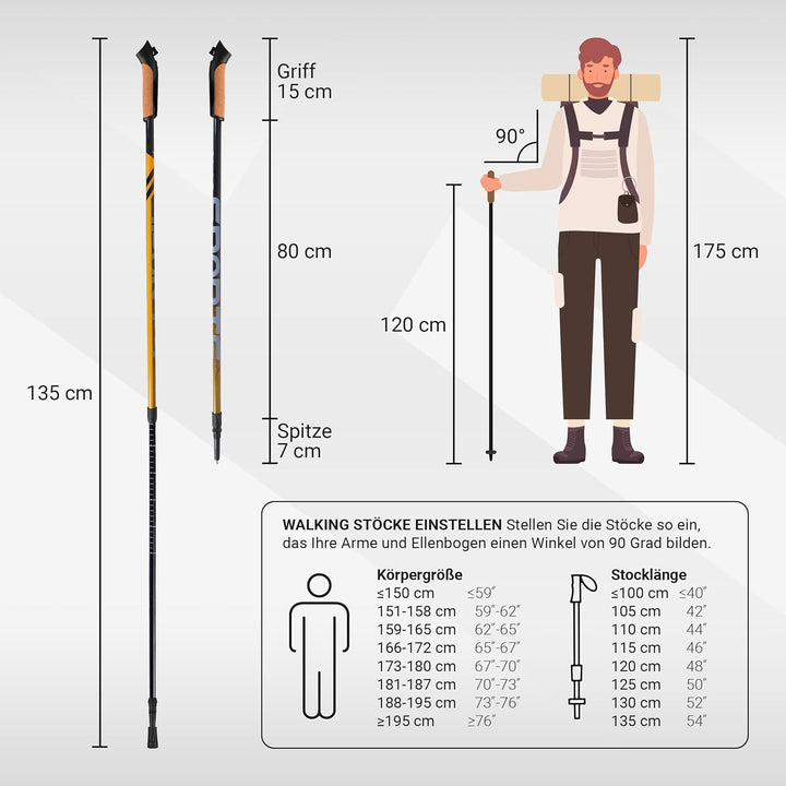 MSPORTS Nordic Walking Stöcke Carbon Premium - aus hochwertigem Carbon - Superleicht - individuell e