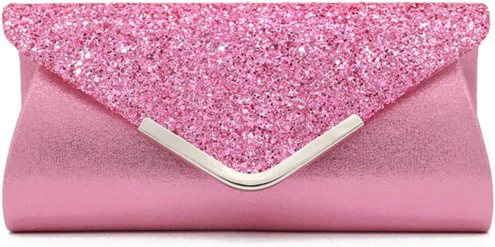 CORIOS Damen Clutch Tasche Envelope Abendtasche Pailletten Henkeltasche Glitzer Hochzeit Brautbörse