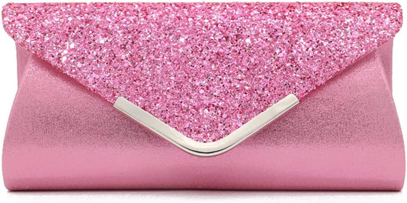 CORIOS Damen Clutch Tasche Envelope Abendtasche Pailletten Henkeltasche Glitzer Hochzeit Brautbörse