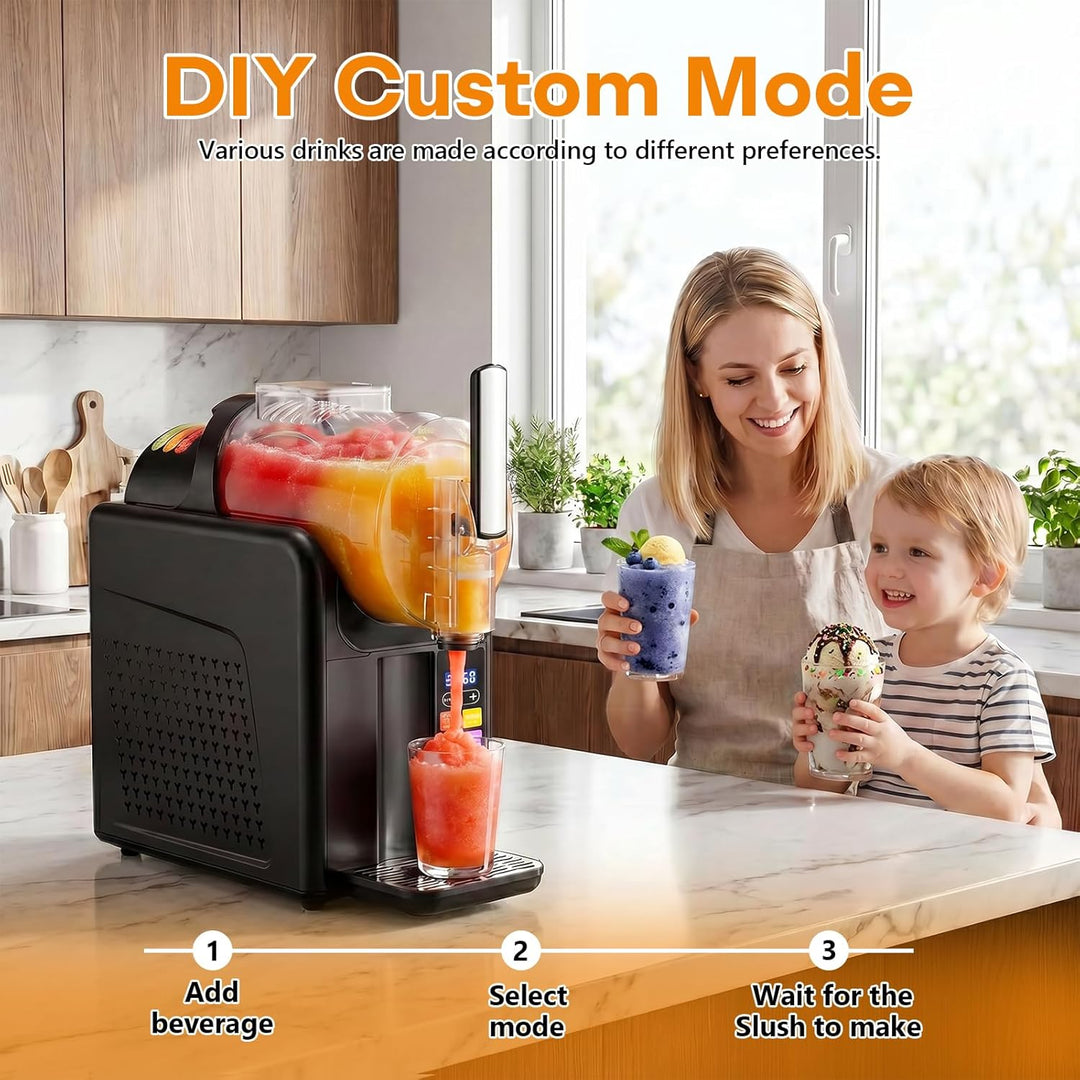 Slush Maschine eismaschine 2L Slushie,slushie maschine,Maschine mit LED-Display,7 voreingestellte Pr