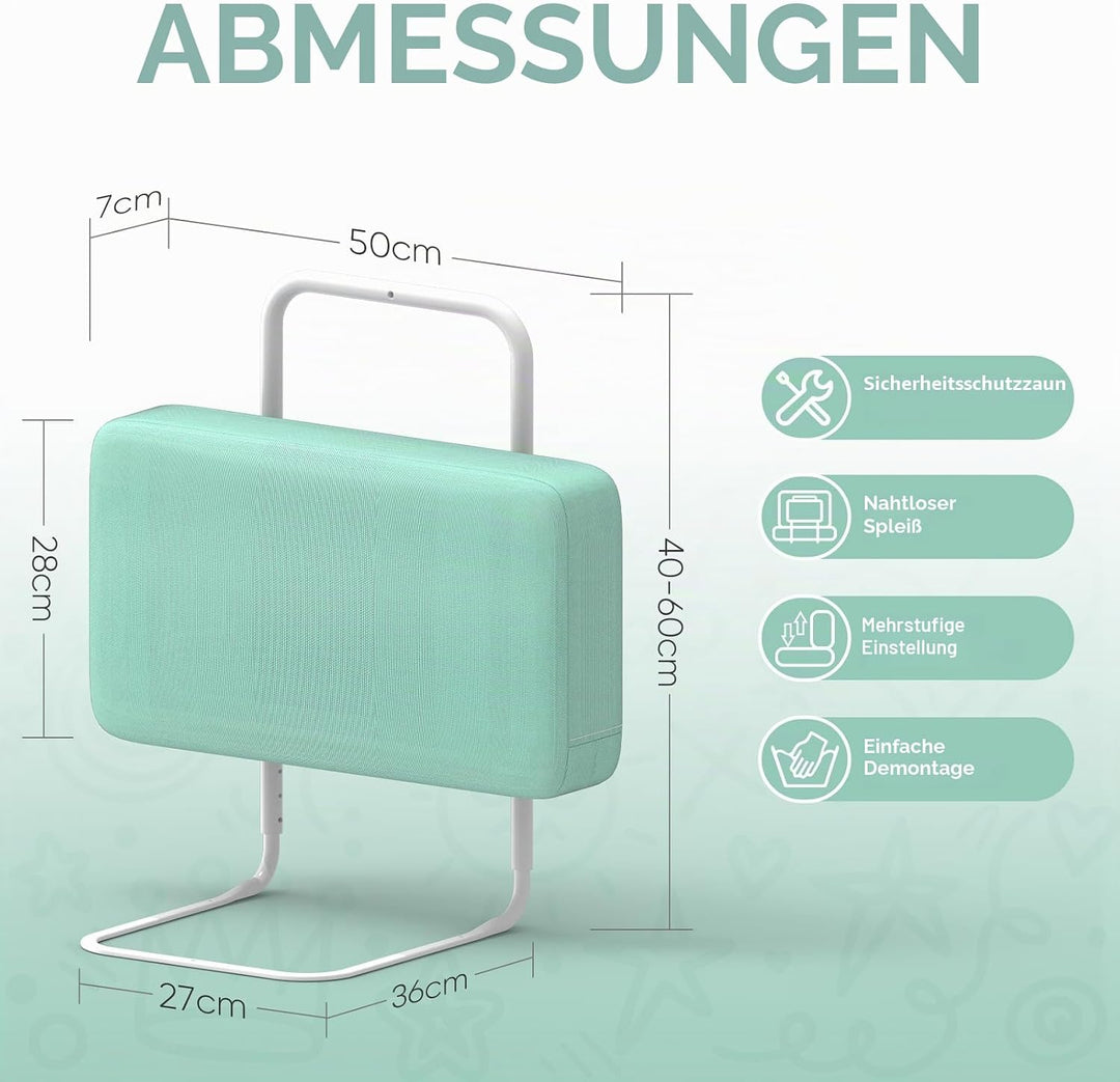 Bettgitter für Kinder – Rausfallschutz und Bettkantenschutz für Babybett und Kinderbett, Höhenverste