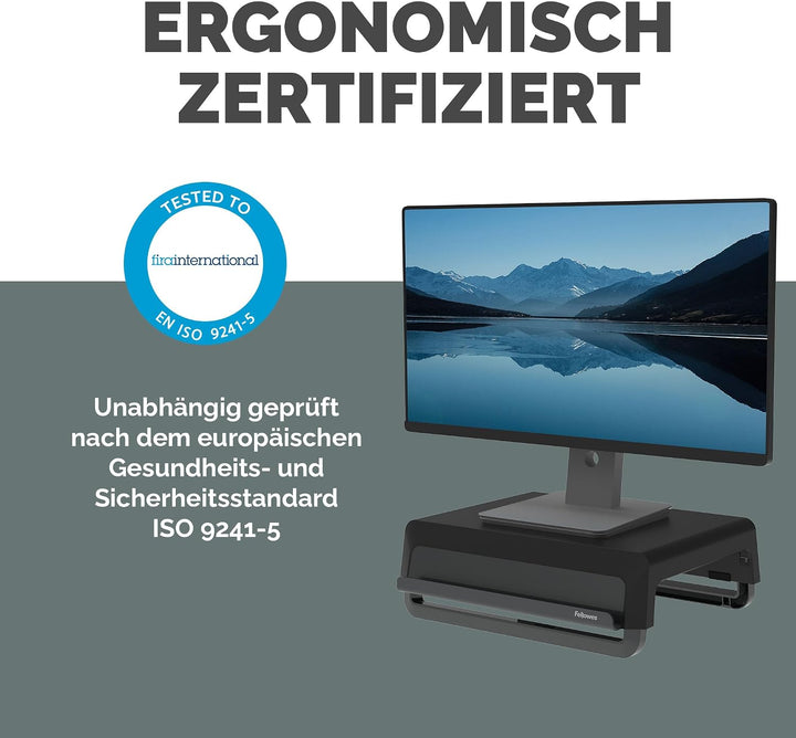 Fellowes Breyta™ Monitorständer für den Schreibtisch, 3 Höhenstufen, tragbar, ergonomisch verstellba