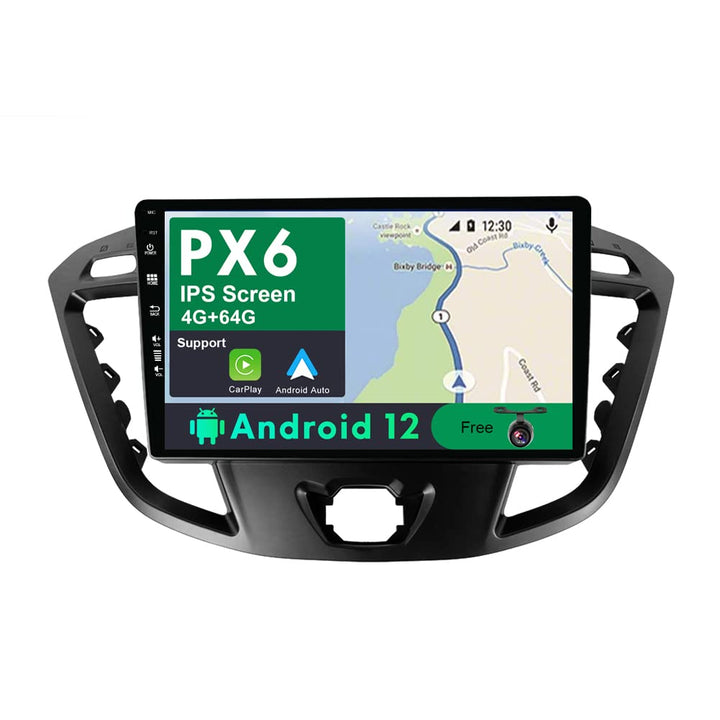 PX6 Android 12 Autoradio Passt für Ford Tourneo Transit Custom (2013-2021) - 4G+64G - Rückfahrkamera