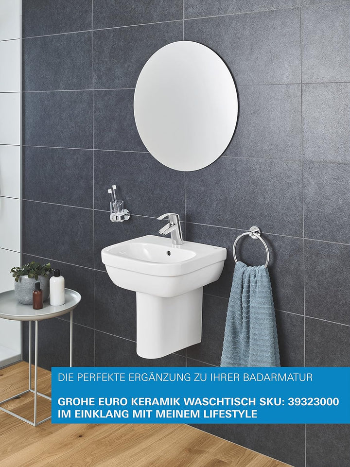 GROHE Eurosmart - Einhand- Waschtischarmatur (S-Size, schnelle Befestigung, variable Mengenbegrenzun