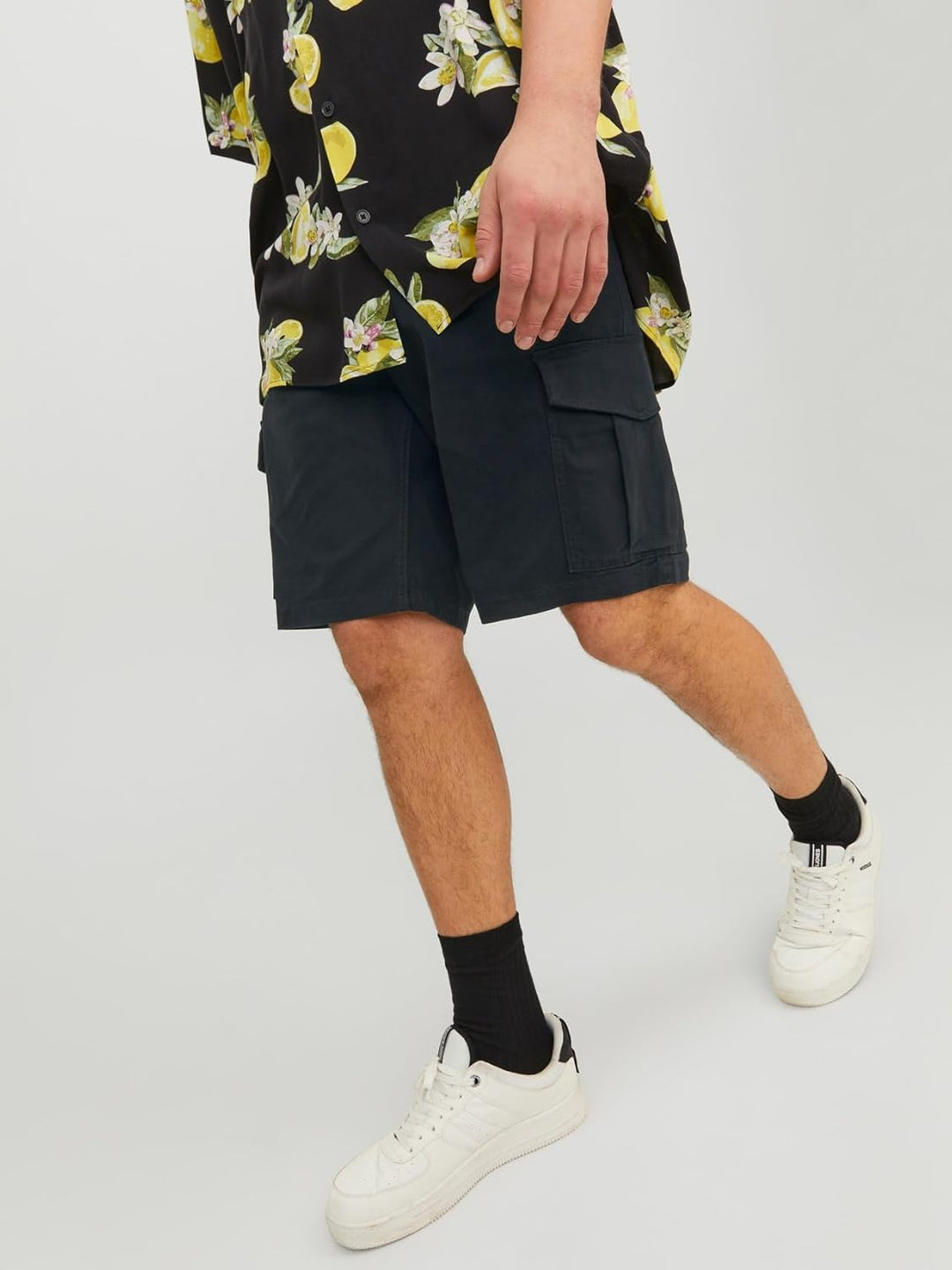JACK & JONES Male Cargo Shorts Plus Normal geschnitten Cargo Shorts XS Schwarz, XS Schwarz