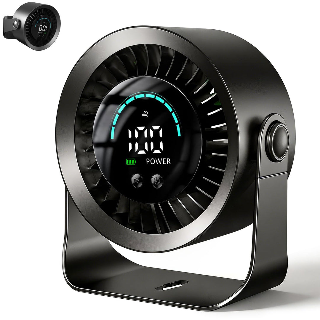 Mini Tischventilator sehr Leise, 4000mAh (14h Laufzeit) & stufenloser Geschwindigkeitsregelung(Max 1