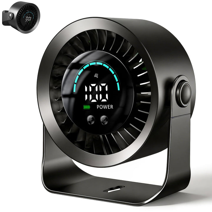 Mini Tischventilator sehr Leise, 4000mAh (14h Laufzeit) & stufenloser Geschwindigkeitsregelung(Max 1