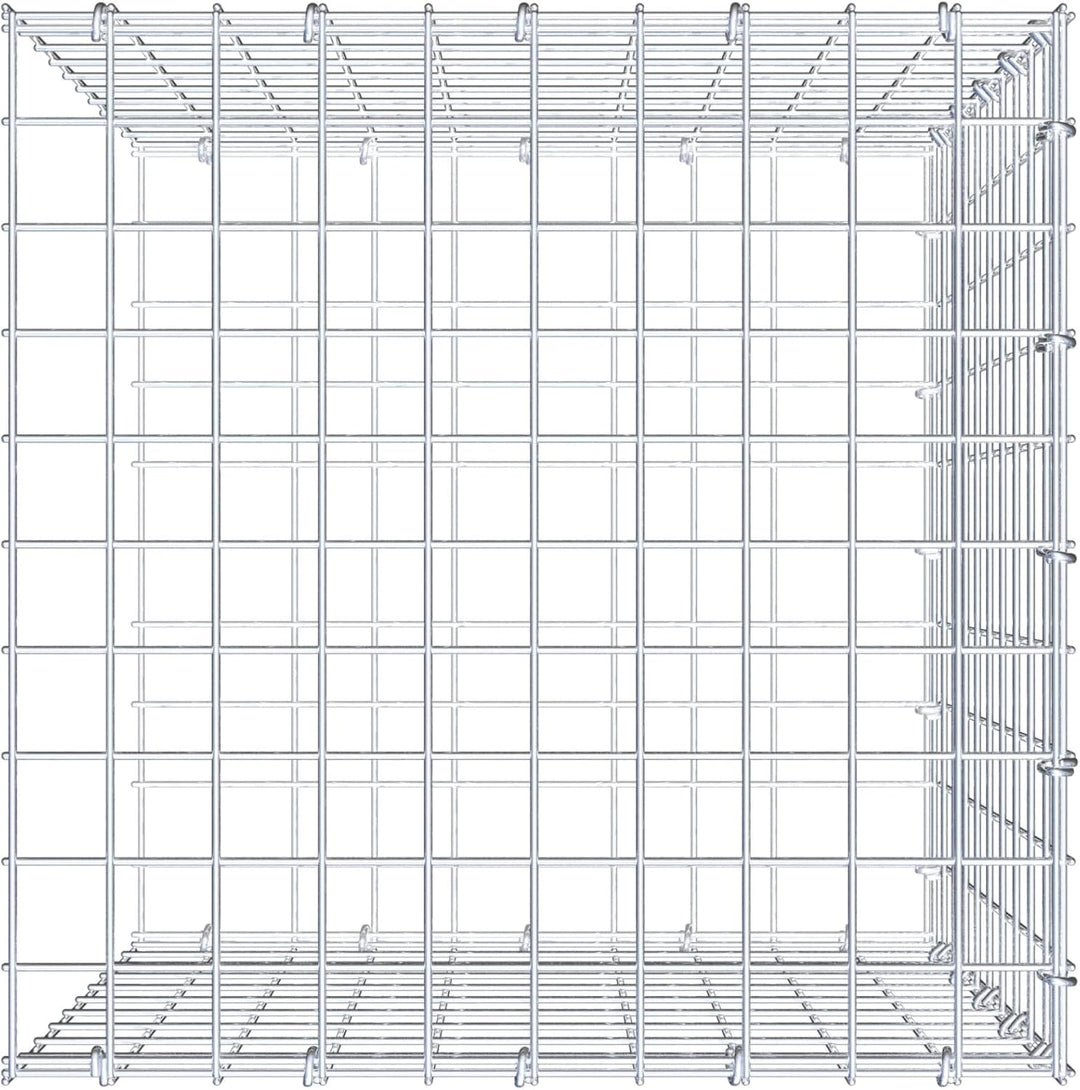 GABIONA Anbau-Gabione Typ2 eckig, Maschenweite 5 x 5 cm, Tiefe 50 cm, Gabione 50 x 50 x 50 cm (L x H