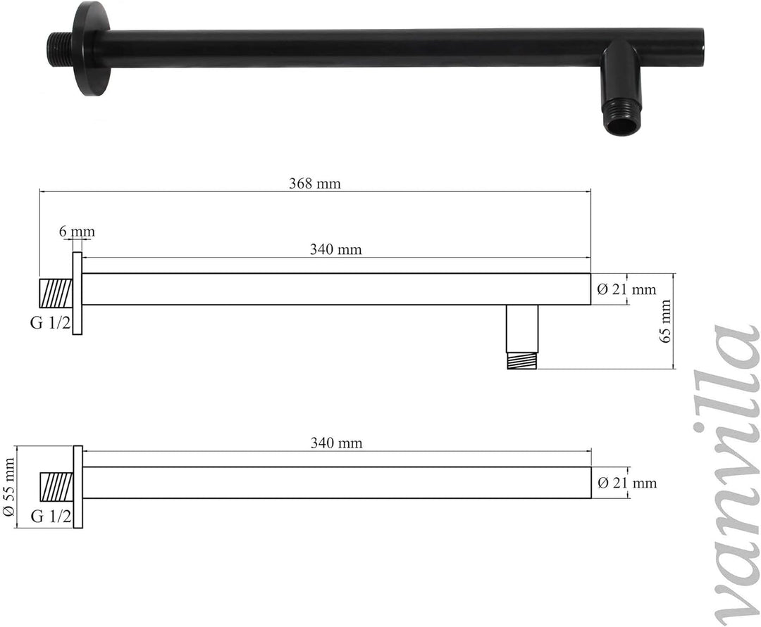 vanvilla Duschsystem mit Unterputz Duscharmatur von Hansgrohe und vanvilla Regendusche mit Armatur,