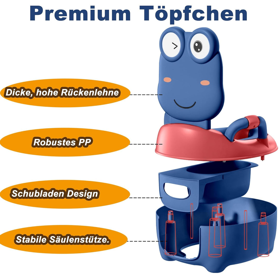 Töpfchen Kinder Babytopf WC/Klo Toiletten Training Frosch-Design Toilettentrainer Baby Kindertoilett