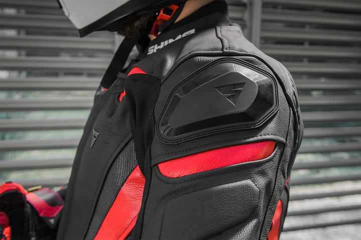 SHIMA CHASE Motorradjacke Herren -Sport Biker Lederjacke Männer Belüftet Sommer mit Schulter Schleif