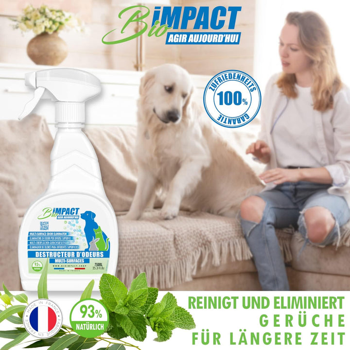 bioimpact Hundeurin und Katzenurin Geruchsentferner 2X750ml Natürlich - Nicht Abstossend - Geruchsne