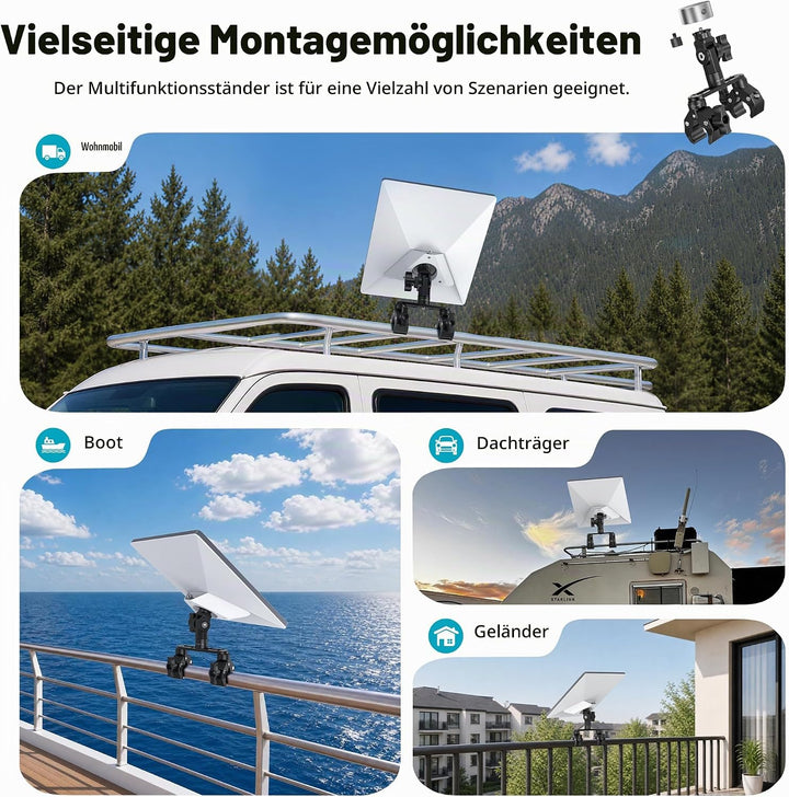 XLTTYWL® RV Doppelklemm-Halterung für Starlink Mini &amp; Mini X