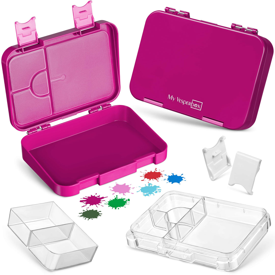 My Vesperbox – Len - Bento Box Kinder - Lunchbox mit 4+2 Fächern - extrem robust – Brotdose – Brotbo