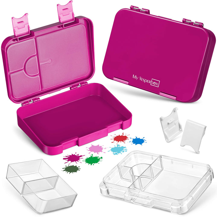My Vesperbox – Len - Bento Box Kinder - Lunchbox mit 4+2 Fächern - extrem robust – Brotdose – Brotbo