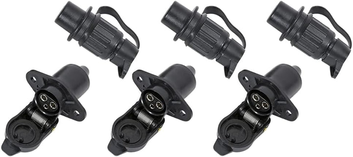 TAEUYYM 3 Stück Stecker 3 Polig und Steckdose 3-Polig, 12V Traktor 3 polig Stecker Steckdose, Din 96