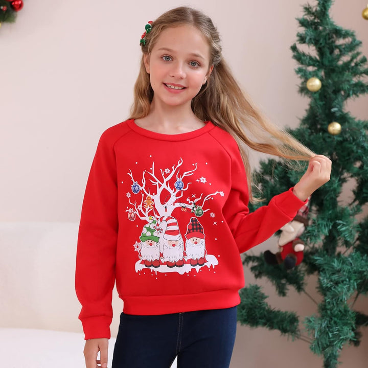 SFreeBo Kinder Weihnachts Sweatshirt Mädchen-Pullover Winter Langarm T-Shirt Oberteil Unisex Jungen