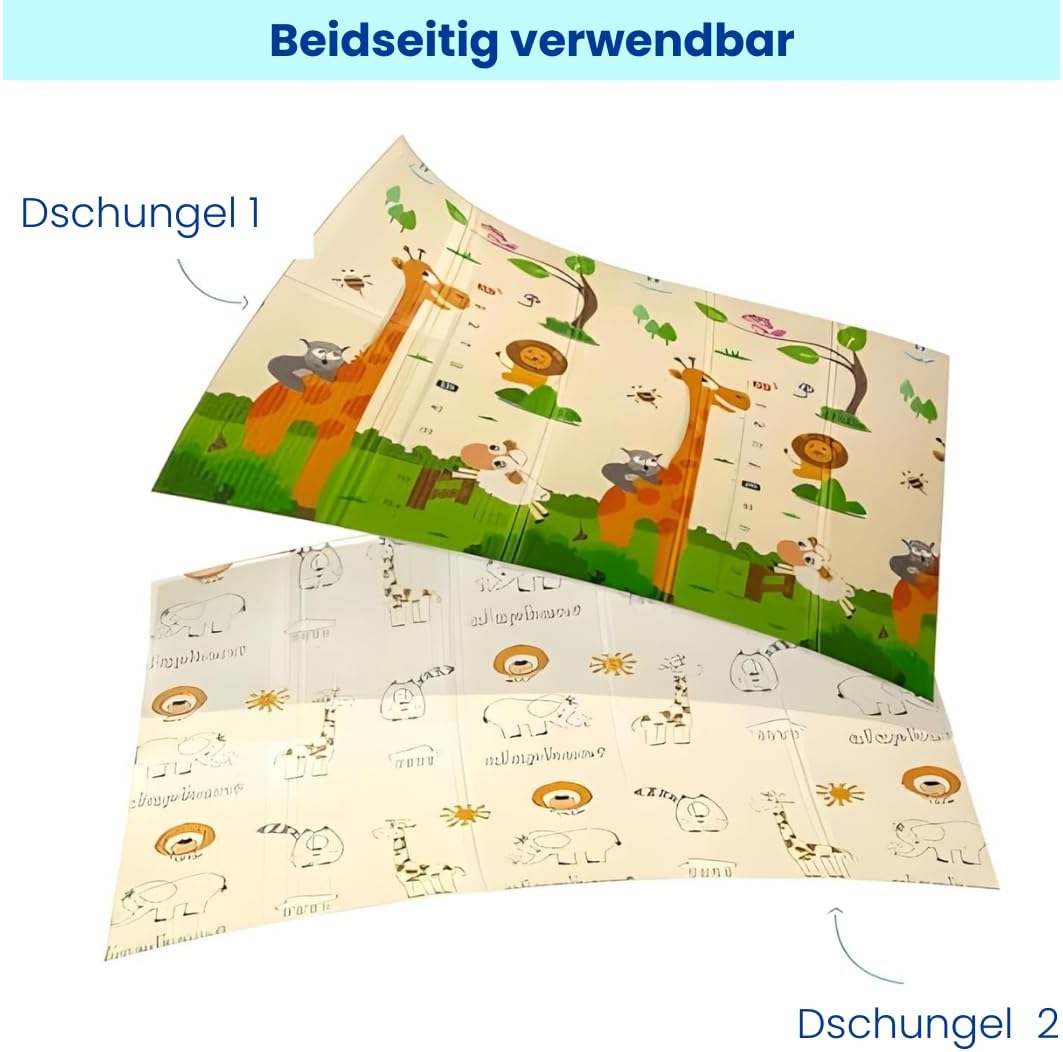 Edibaby, Krabbelmatte Baby, 180 x 150 cm, 1 cm Dicke, XPE Gepolstert, Teppich Spielmatte, Krabbeldec