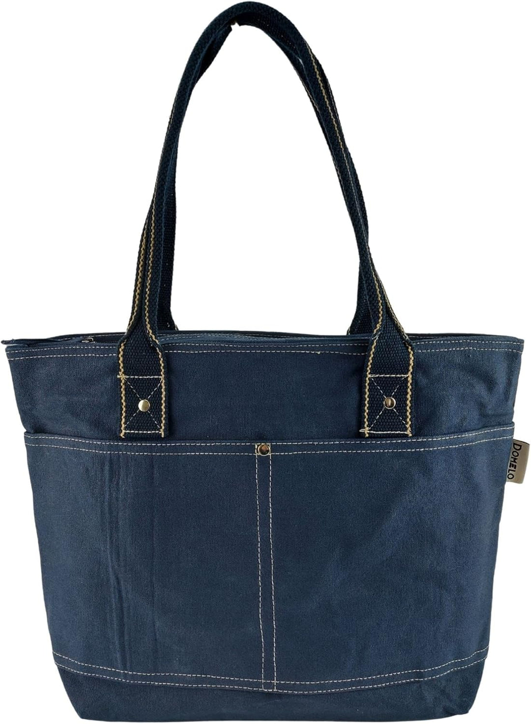 Domelo Damen Handtasche/Shopper. Vegane Schultertasche aus Canvas. Grosse schlichte Tote Tasche aus