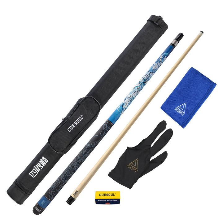 CUESOUL mythologische Symbole 58 Zoll 19oz Pool Cue Stick, 13mm TIPP baihu, baihu