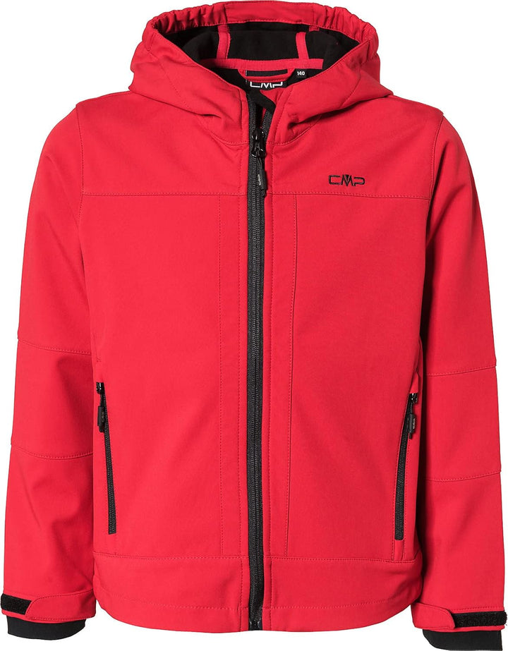 CMP Jungen Softshelljacke für Kinder Kapuzen Jacke (1er Pack) 92 Ferrari-Nero, 92 Ferrari-Nero