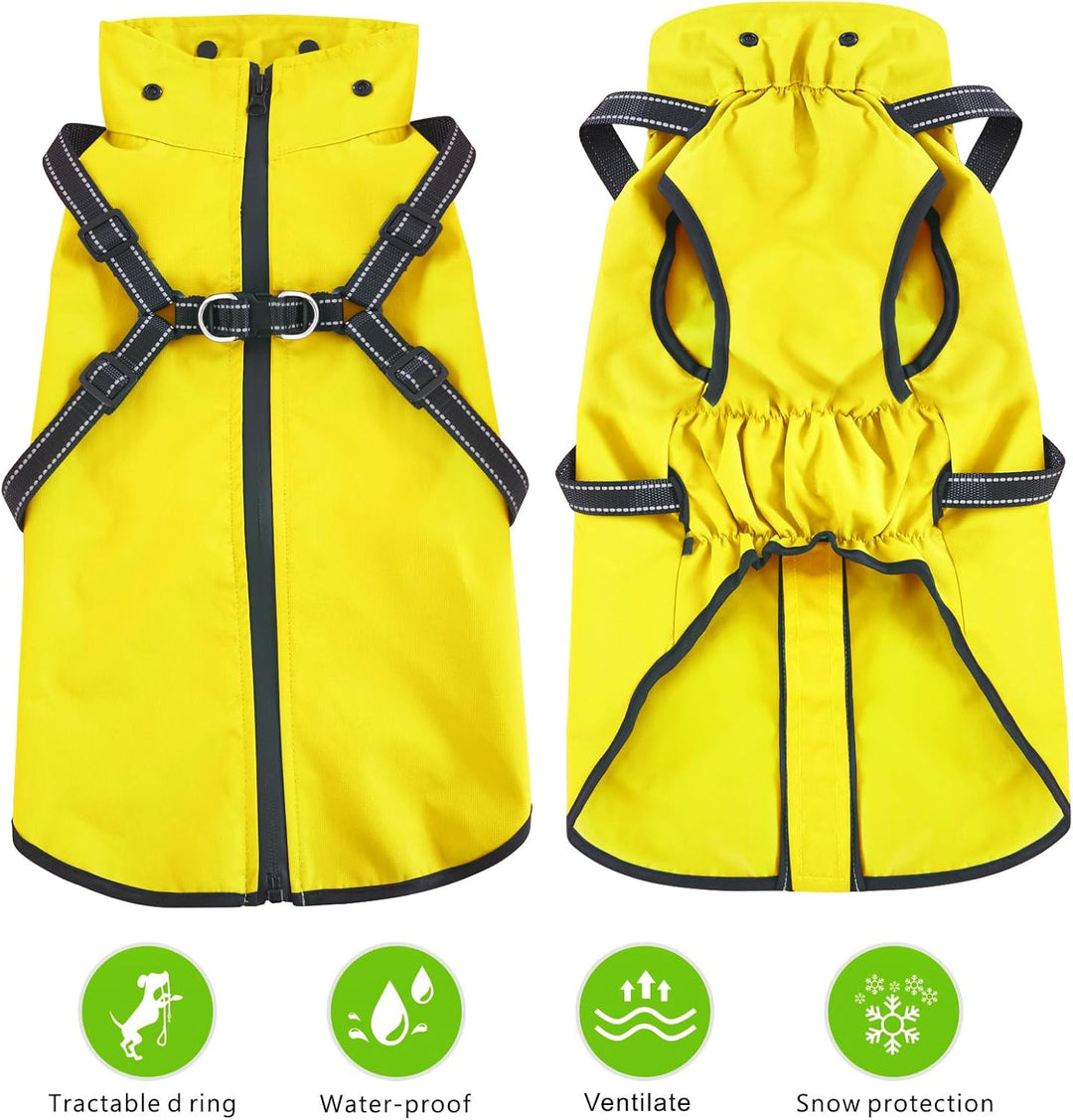 Mosucoirl Hunde Regenmantel Wasserdichter Hunde Kapuzenpullover Reflektierender Hunde Regenmantel mi