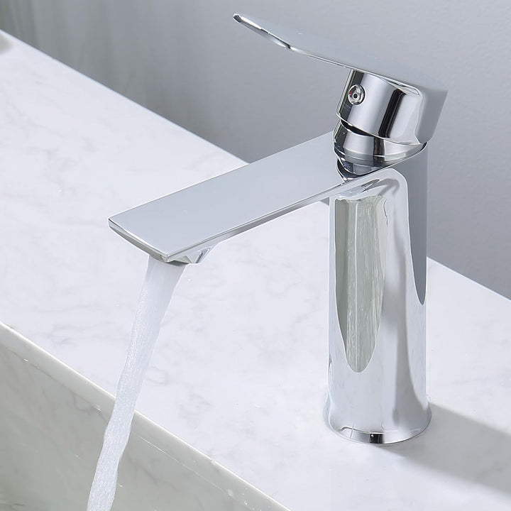 HOMELODY Wasserhahn Bad Chrom Waschtischarmatur Bad Armatur Mischbatterie Waschbeckenarmatur Einhebe