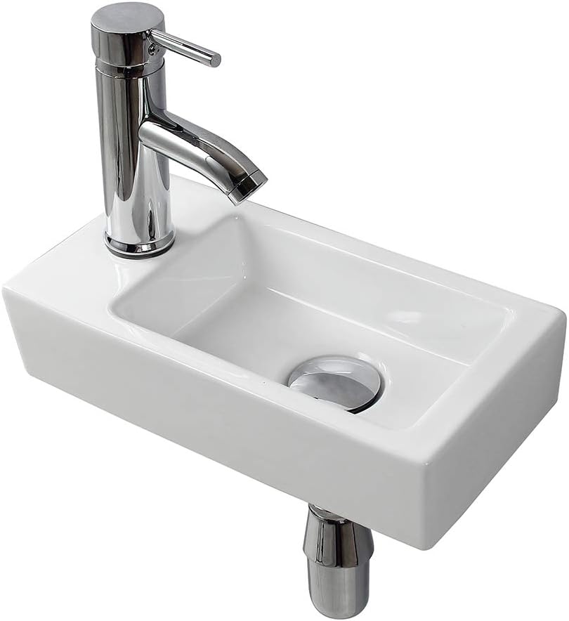 Waschbecken aus Keramik, Wandbefestigung, rechteckig, rechtshändig linke Hand Moderne, Moderne