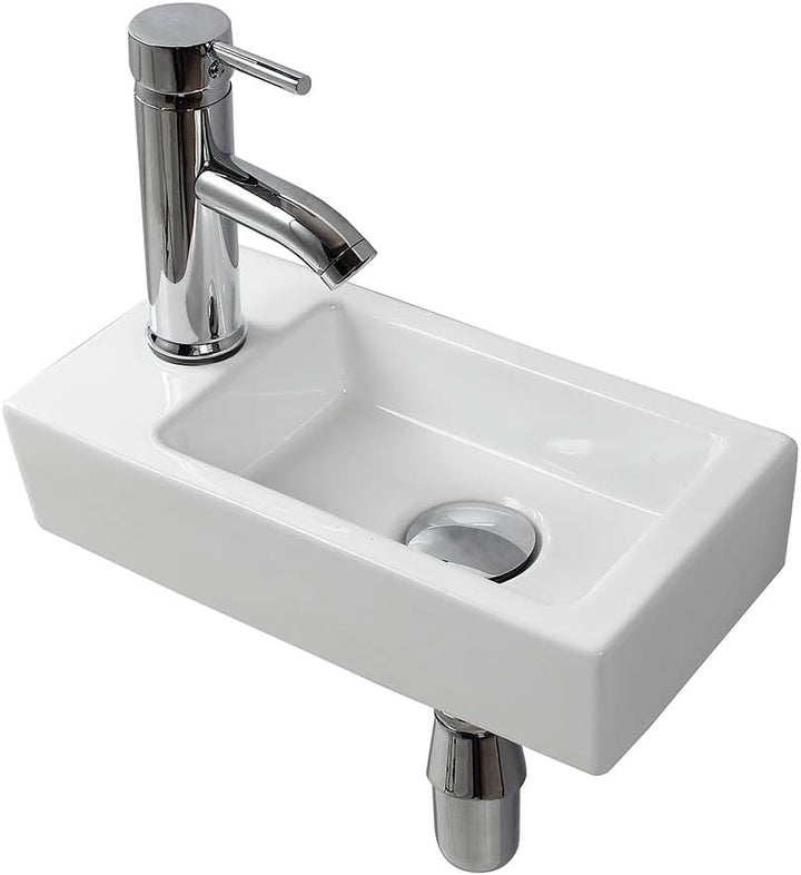 Waschbecken aus Keramik, Wandbefestigung, rechteckig, rechtshändig linke Hand Moderne, Moderne