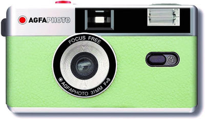 AgfaPhoto analoge 35mm Foto Kamera im Komplettset : Film + Batterie + Entwickungset für bis zu 36 Sc