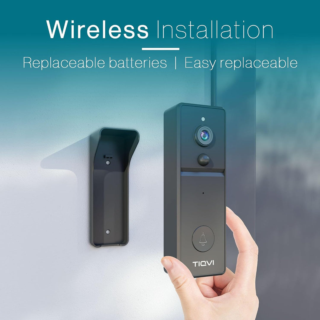 Smart Video-Türklingel Kabellos, WiFi, Full HD 1080P, Bewegungsdetektion, 2-Wege-Audio, Nachtsicht,