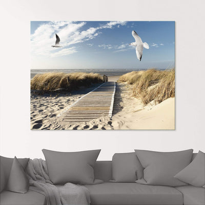 ARTland Glasbilder Wandbild Glas Bild Set 4 teilig 120x70 cm Querformat Strand Meer Nordsee Küste Mö