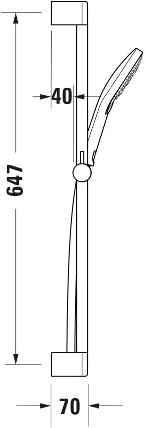 Duravit Universal Duschsystem, Duschset mit 3 Strahlarten (Rain, Pulse, Mono), Duschstange (700 mm)