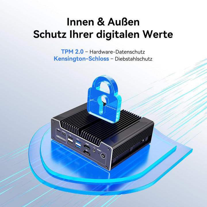 GEEKOM iX12 Lüfterloser Mini PC mit Intel N150, 3 Jahre Garantie, 4× 2.5G LAN, Firewall Hardware/Rou