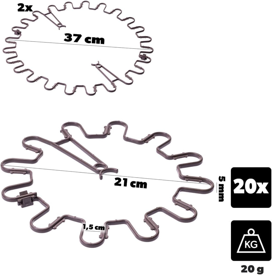 KADAX Staudenhalter Rund Ø 21 cm im 20er Set, Pflanzenhalter aus Kunststoff, Pflanzenstütze, Stauden