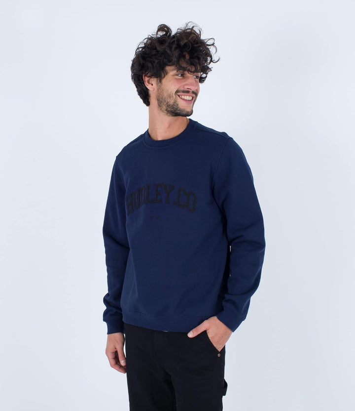 Hurley Herren Applikation Crew Sweatshirt M Obsidian, M Obsidian