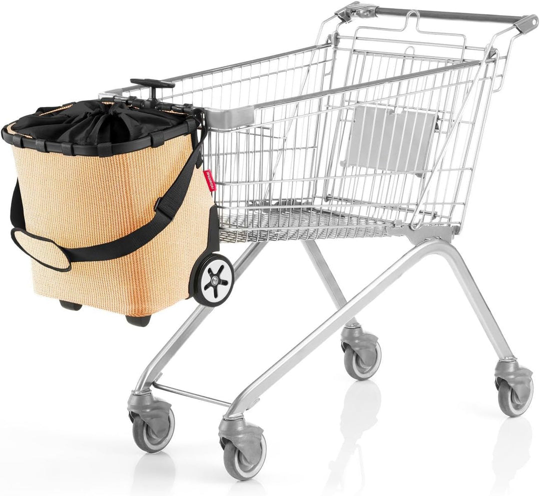 reisenthel carrycruiser Frame Raffia Black – Tragbarer Einkaufstrolley mit stabilem Aluminiumrahmen,