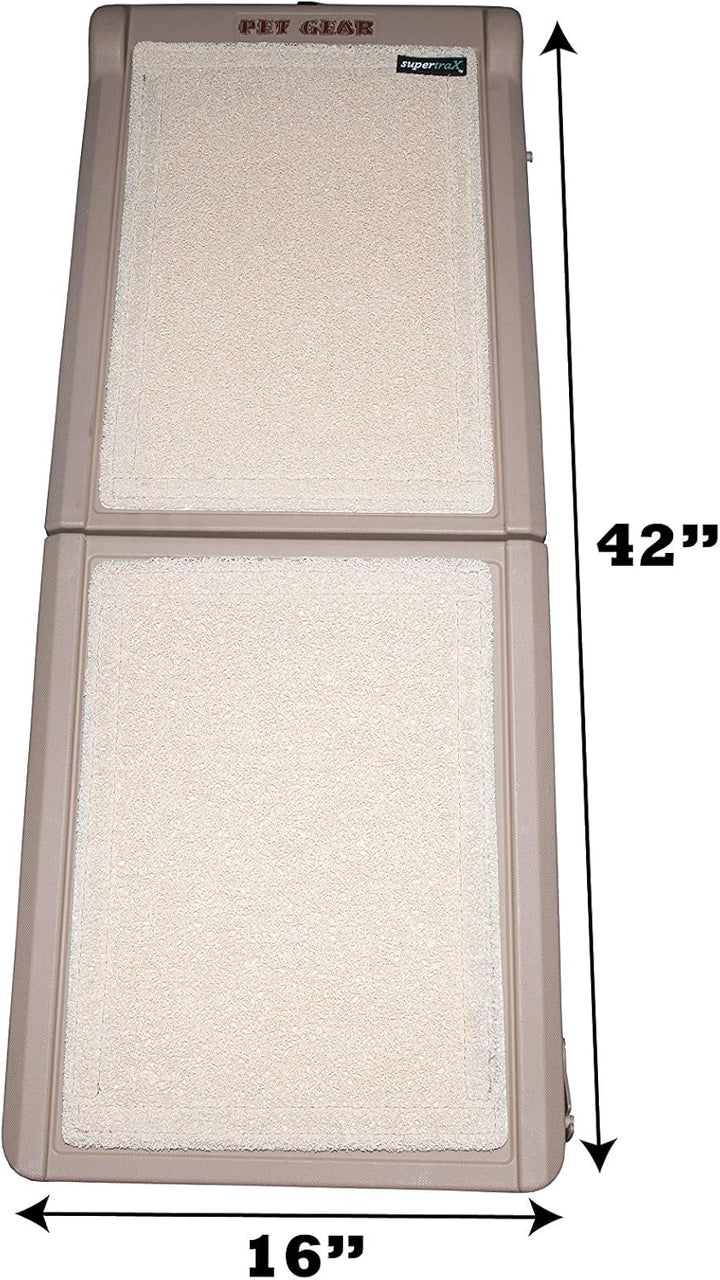 Pet Gear Doppelfaltbare halbe Rampe für den Innenbereich, Tan Bi-Fold Half Ramp 42" L, Tan, Bi-Fold