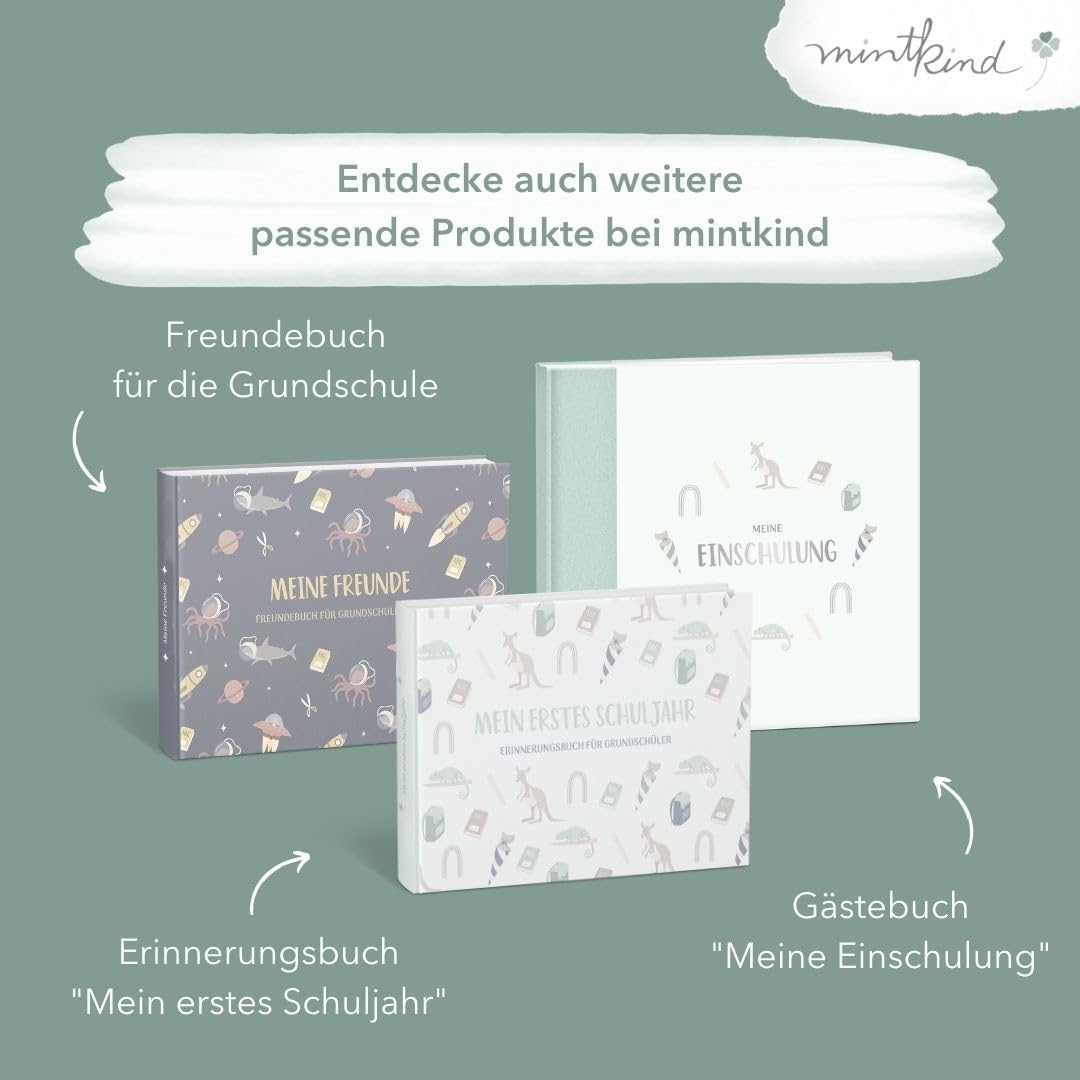 mintkind® Freundebuch Kindergarten Fahrzeuge, Freundschaftsbuch Jungen und Mädchen, Ausfüllbuch Kita