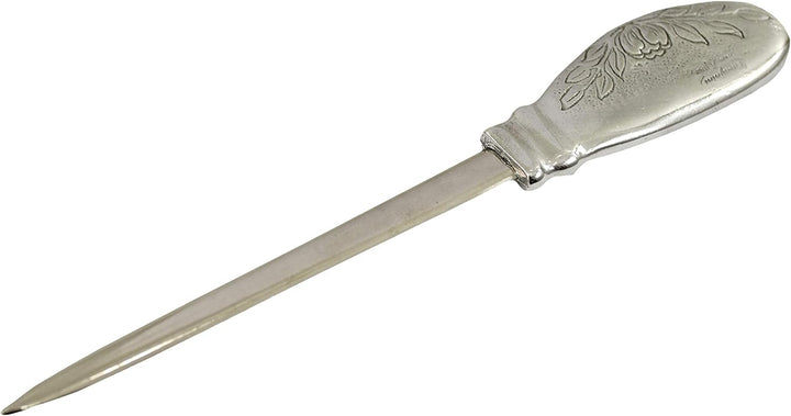 Cavagnini, Eleganter Brieföffner aus Edelstahl und Zinn, inklusive Geschenkbox (Teller) Piatto, Piat