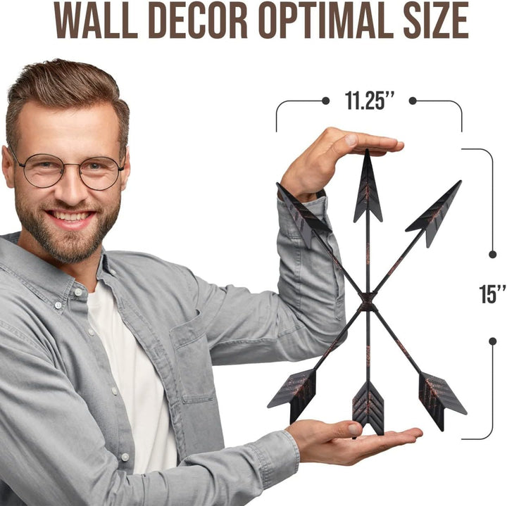 CraftyCrocodile Pfeil Wanddekoration – Indianerdekoration für rustikale, Bauernhaus, Used-Look – Sym