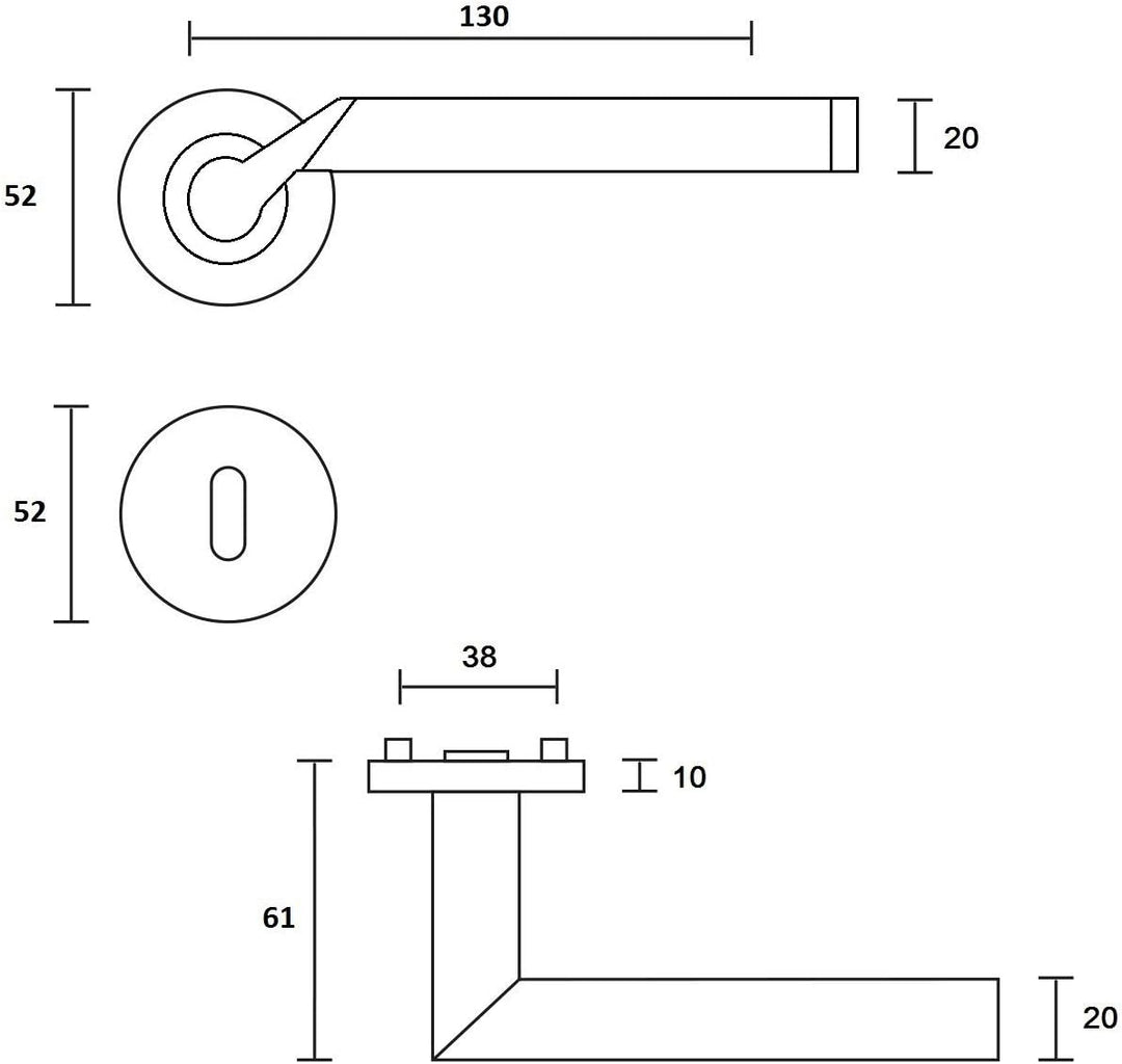 Design Drückergarnitur Lightning | Schnellmontage Schraubrosettenoptik | Festdrehbare Lagerung | Chr