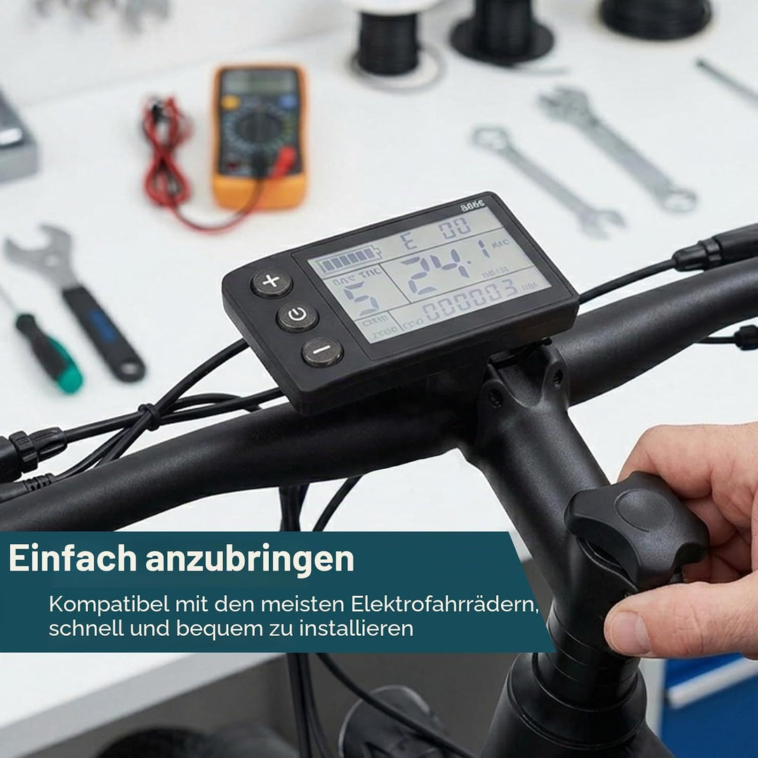 Elektrofahrrad-LCD-Display, Scooter-Umrüst-LCD-Panel-Teile mit wasserdichtem 6P-Anschluss für Elektr